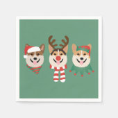 Serviette En Papier Chiens de Noël Pembroke Welsh Corgi (Devant)