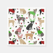 Serviette En Papier Chiens de Noël Pitbull Napkins (Devant)