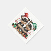 Serviette En Papier Chiens de Noël Yorkshire Terrier (Coin)