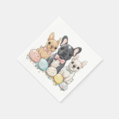 Serviette En Papier Chiens de Pâques (Coin)