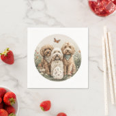 Serviette En Papier Chiens de Pâques Goldendoodle (En situation)