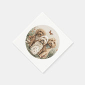 Serviette En Papier Chiens de Pâques Goldendoodle (Coin)