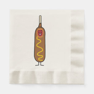 Serviette En Papier chiens de saucisse frits de moutarde de corndog de