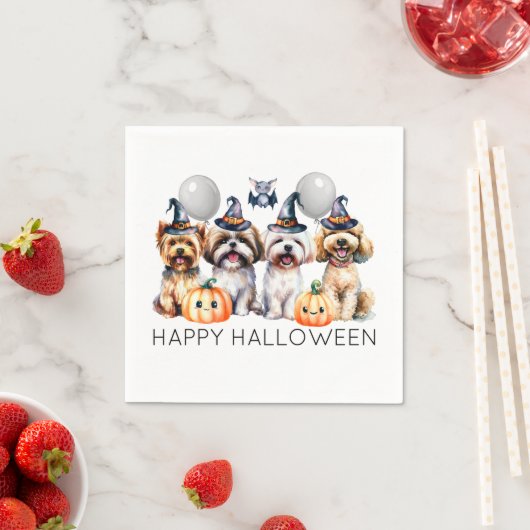 Serviette En Papier Chiens d'Halloween sympa (En situation)
