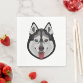 Serviette En Papier Chiens d'illustration face Sibérien Husky (En situation)