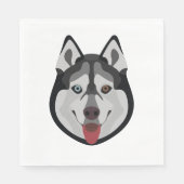 Serviette En Papier Chiens d'illustration face Sibérien Husky (Devant)