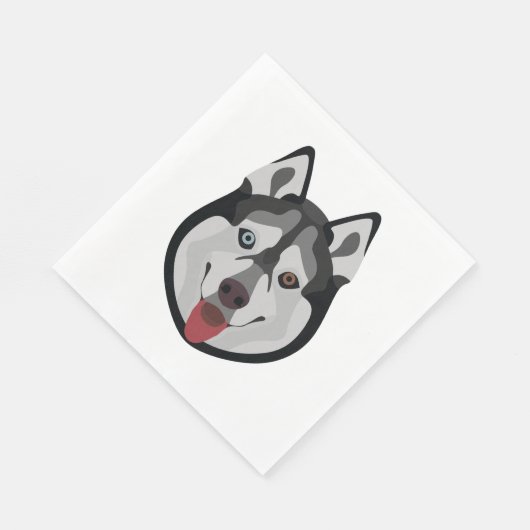 Serviette En Papier Chiens d'illustration face Sibérien Husky (Coin)