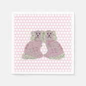 Serviette En Papier Chiens du Staffordshire rose Magnolia (Devant)