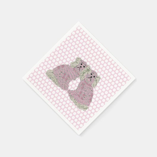 Serviette En Papier Chiens du Staffordshire rose Magnolia (Coin)