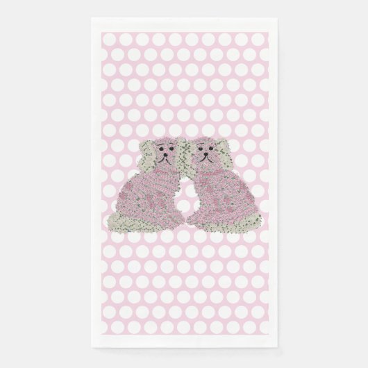 Serviette En Papier Chiens du Staffordshire rose Magnolia (Devant)