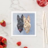Serviette En Papier Chiens écossais (En situation)