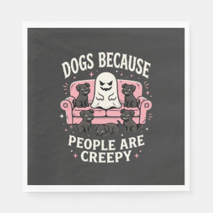 Serviette En Papier Chiens effrayants d'Halloween parce que les gens s