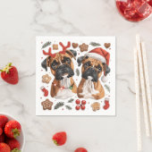 Serviette En Papier Chiens en boîte de Noël (En situation)