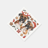 Serviette En Papier Chiens en boîte de Noël (Coin)