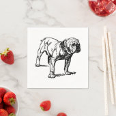 Serviette En Papier Chiens en taupe (En situation)