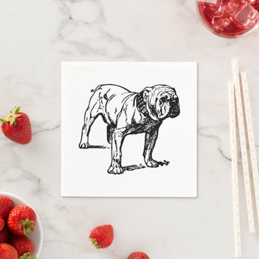 Serviette En Papier Chiens en taupe (En situation)