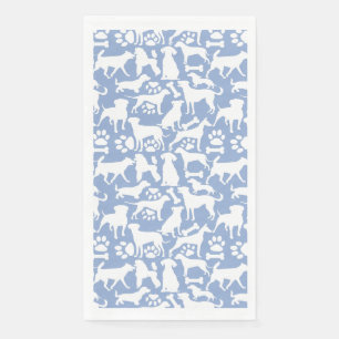 Serviette En Papier Chiens et pattes motif 02.b LBlue BG
