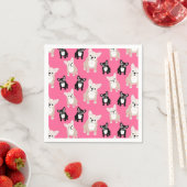 Serviette En Papier Chiens français français roses mignons (En situation)