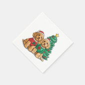 Serviette En Papier Chiens Goldendoodle de Noël (Coin)