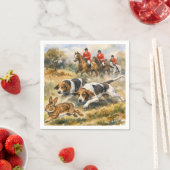 Serviette En Papier Chiens & Lièvre  (En situation)