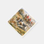 Serviette En Papier Chiens & Lièvre  (Coin)