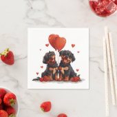 Serviette En Papier Chiens rotules de la Saint-Valentin (En situation)