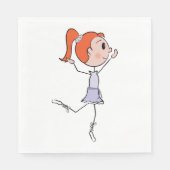 Serviette En Papier Chiffre de la princesse mignonne Ballerina (Devant)