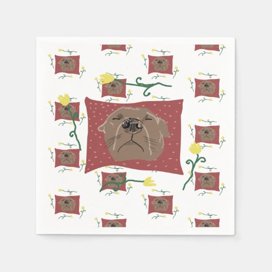 Serviette En Papier Chiffre de taureau français (Devant)