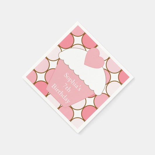 Serviette En Papier Chiffre rose (Coin)