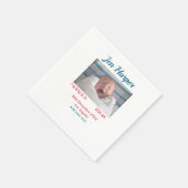Serviette En Papier Chiffres de naissance bébé ajouter nom lieu date d (Coin)