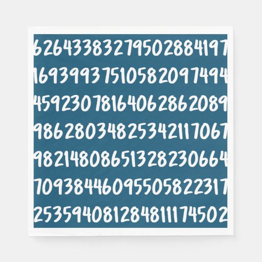 Serviette En Papier Chiffres de Pi 3.14 Numéros mathématiques Design e (Devant)