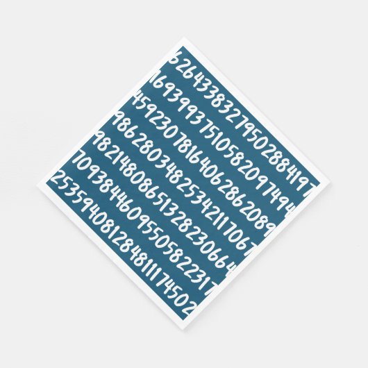 Serviette En Papier Chiffres de Pi 3.14 Numéros mathématiques Design e (Coin)