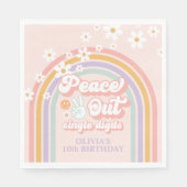 Serviette En Papier Chiffres simples Peace Out Pastel rainbow (Devant)