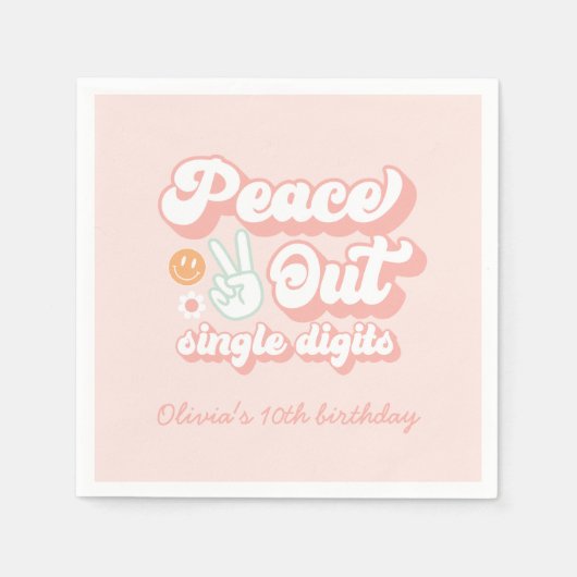 Serviette En Papier Chiffres super de Peace Out 10e anniversaire (Devant)