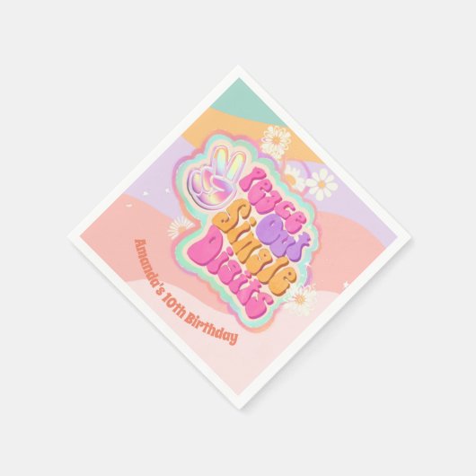 Serviette En Papier CHIFFRES UNIQUES super Peace Out 10e (Coin)