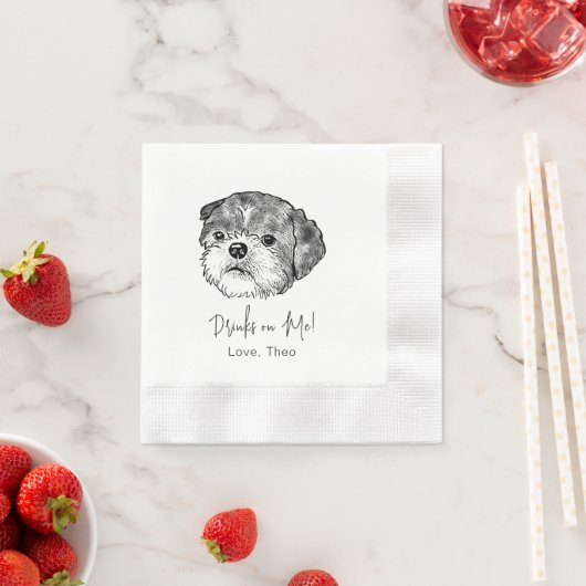 Serviette En Papier Chih Tzu Chien Boisson Personnalisée Sur Moi (En situation)