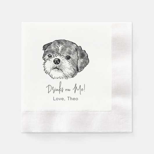 Serviette En Papier Chih Tzu Chien Boisson Personnalisée Sur Moi (Devant)