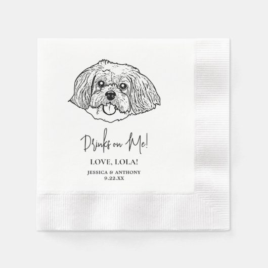 Serviette En Papier Chih Tzu Chien Boissons Personnalisées sur moi (Devant)