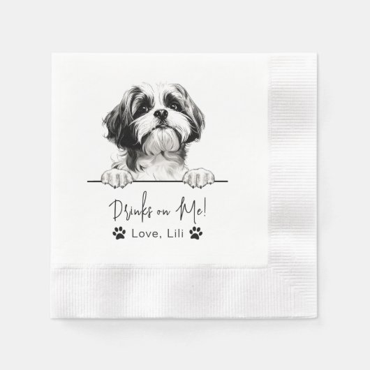 Serviette En Papier Chih Tzu Chien Personnalisé Boissons Personnalisée (Devant)