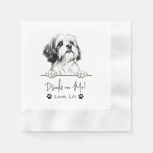 Serviette En Papier Chih Tzu Chien Personnalisé Boissons Personnalisée (Devant)