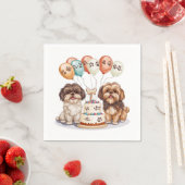 Serviette En Papier Chih Tzu Chiens Anniversaire Gâteau (En situation)