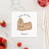 Serviette En Papier Chih tzu long cheveux dessin de chien (En situation)