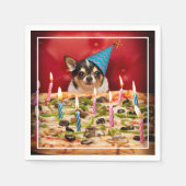 Serviette En Papier Chihuahua Anniversaire Pizza Pie (Devant)