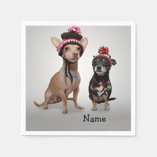 Serviette En Papier Chihuahua avec nom (Devant)
