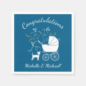 Serviette En Papier Chihuahua Baby shower Blue Boy Chig (Devant)