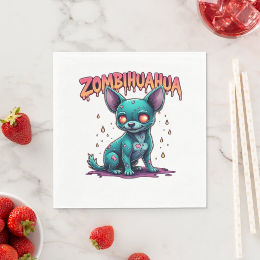 Serviette En Papier Chihuahua Chi Chichi Chiwawa Zombie Chien Hallowee (En situation)