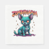 Serviette En Papier Chihuahua Chi Chichi Chiwawa Zombie Chien Hallowee (Devant)