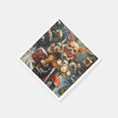 Serviette En Papier Chihuahua Chien équitation moto Noël (Coin)