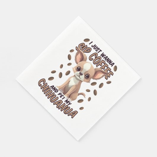Serviette En Papier Chihuahua chien et haricots à café (Coin)