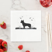 Serviette En Papier Chihuahua Chien - Halloween Moon Silhouette Classi (En situation)